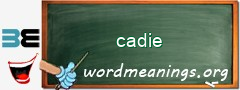 WordMeaning blackboard for cadie